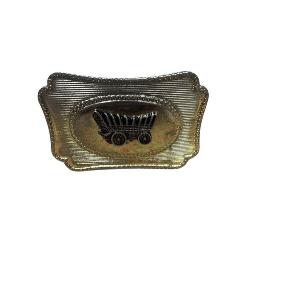 Vintage Western-Style Belt Buckle Metal Unisex Belt Buckle Collectible Wagon - Picture 1 of 7